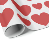 Roter Herzen Muster Geschenkpapier (Rolleneckpunkt)