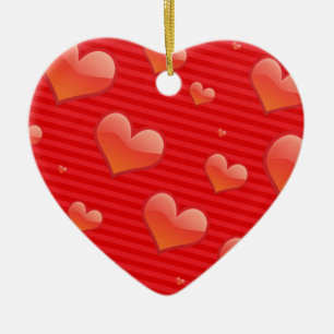 Roter Herzen-Schmuck Keramikornament