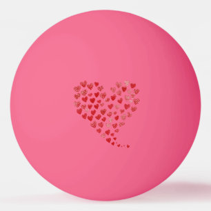 Roter Herzen Valentinstag Tischtennisball