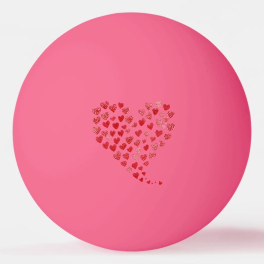 Roter Herzen Valentinstag Tischtennisball (Rückseite)