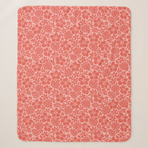 Roter Hibiskus Aloha Druck Hawaiianisches Floral Sherpadecke