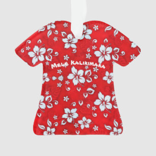 Roter Hibiskus Aloha Shirt Ornament