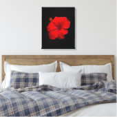 Roter Hibiskus auf Schwarz - Maßgeschneiderte Vorl Leinwanddruck (Insitu (Schlafzimmer))