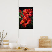 Roter Hibiskus Blume Art Print Poster (Küche)