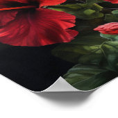 Roter Hibiskus Blume Art Print Poster (Ecke)
