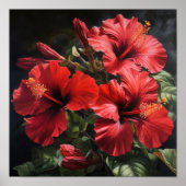Roter Hibiskus Blume Art Print Poster (Vorne)