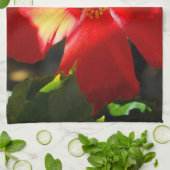 Roter Hibiskus Blume bei Sonnenlicht Küchentuch (Gefaltet)