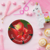 Roter Hibiskus Blume bei Sonnenlicht Pappteller (Party)