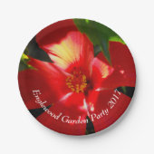 Roter Hibiskus Blume bei Sonnenlicht Pappteller (Vorderseite)