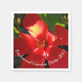 Roter Hibiskus Blume bei Sonnenlicht Serviette (Vorderseite)