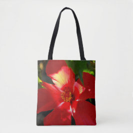 Roter Hibiskus Blume bei Sonnenlicht Tasche