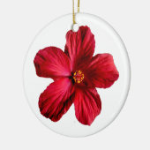 Roter Hibiskus Blume Circle Ornament (Links)
