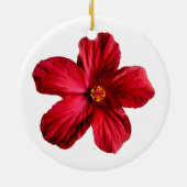 Roter Hibiskus Blume Circle Ornament (Hinten)