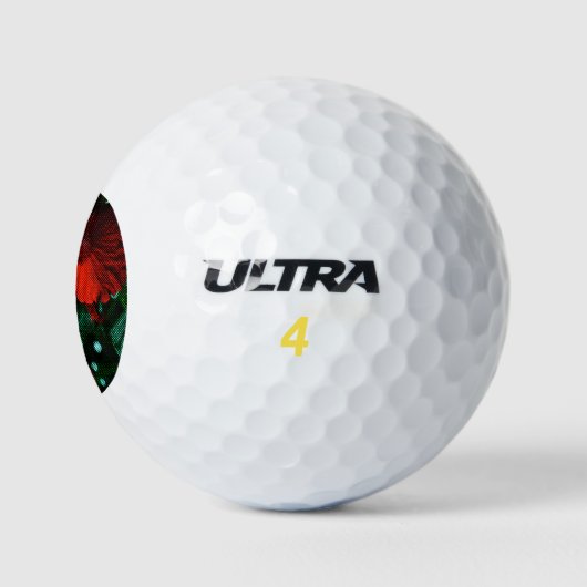 Roter Hibiskus Blume Golfball (Logo)