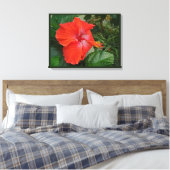 Roter Hibiskus Blume Leinwanddruck (Insitu (Schlafzimmer))