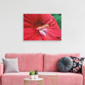 Roter Hibiskus Blume mit Raindrops-Foto Leinwanddruck (Insitu (Wohnzimmer))