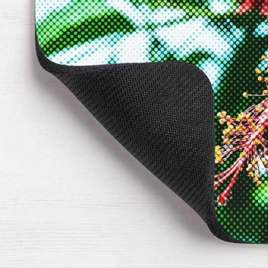 Roter Hibiskus Blume Mousepad (Ecke)
