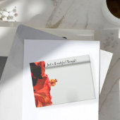 Roter Hibiskus Blume nur schöne Gedanken Grau Post-it Klebezettel