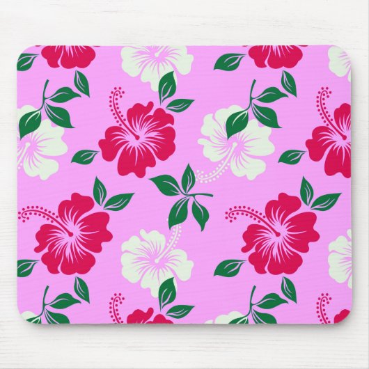 Roter Hibiskus Blume Rosa Mousepad (Vorne)