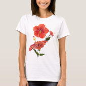 Roter Hibiskus Blume T-Shirt (Vorderseite)