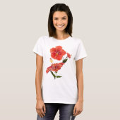 Roter Hibiskus Blume T-Shirt (Vorne ganz)