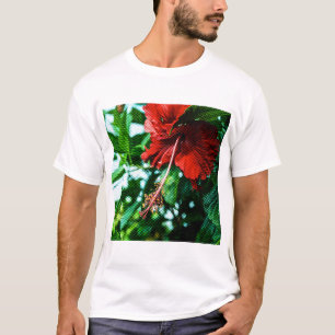 Roter Hibiskus Blume T-Shirt
