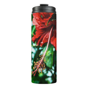 Roter Hibiskus Blume Thermosbecher