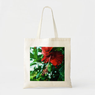 Roter Hibiskus Blume Tragetasche