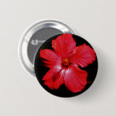 Roter Hibiskus Button (Vorne & Hinten)