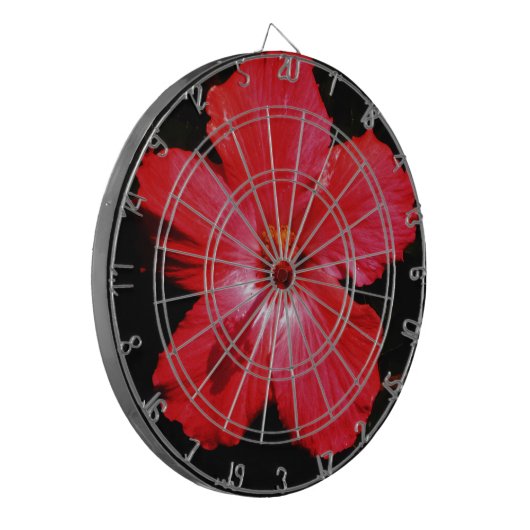 Roter Hibiskus Dartscheibe (Vorderseite Links)