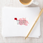 Roter Hibiskus der tropischen Blume Adressaufkleber (Insitu)