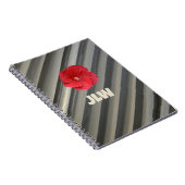 Roter Hibiskus Fett Modern Strickgrau Notizblock (Rechte Seite)