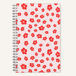 Roter Hibiskus Floral Notizblock
