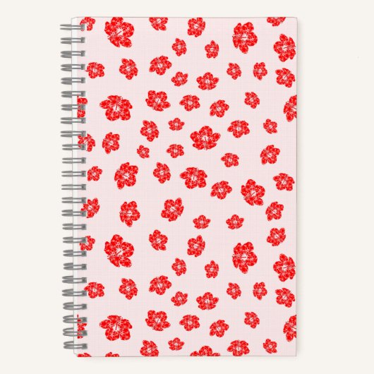 Roter Hibiskus Floral Notizblock (Vorderseite)