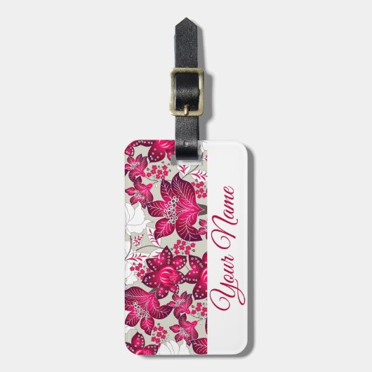 Roter Hibiskus Gepäckanhänger (Vorderseite vertikal)
