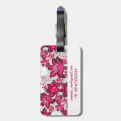 Roter Hibiskus Gepäckanhänger (Rückseite vertikal)