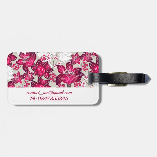 Roter Hibiskus Gepäckanhänger (Rückseite horizontal)