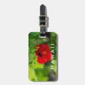 Roter Hibiskus Hawaii Tropische Blume Gepäckanhänger (Vorderseite vertikal)