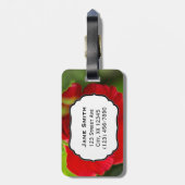 Roter Hibiskus Hawaii Tropische Blume Gepäckanhänger (Rückseite vertikal)