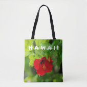 Roter Hibiskus Hawaii Tropische Blume Tasche (Vorderseite)