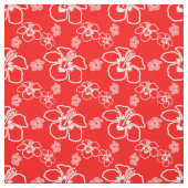 Roter Hibiskus-Hawaiianer Stoff (Muster)