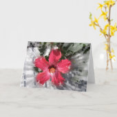 Roter Hibiskus Karte (Gelbe Blume)