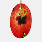 Roter Hibiskus Keramik Ornament (Links)