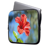 Roter Hibiskus Laptopschutzhülle (Vorderseite Links)