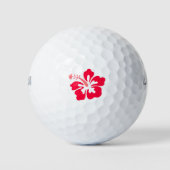 Roter Hibiskus Logo Golf Ball (Vorderseite)
