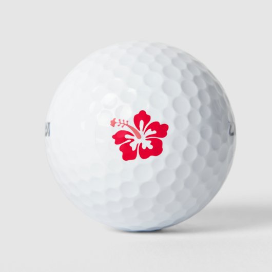 Roter Hibiskus Logo Golf Ball (Vorderseite)
