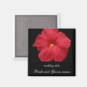 Roter Hibiskus Magnet (Vorderseite/Rückseite)