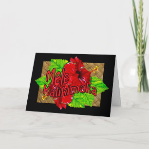 Roter Hibiskus Mele Kalikimaka Card Feiertagskarte