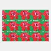 Roter Hibiskus Mele Kalikimaka Geschenkpapier Set (Vorderseite)