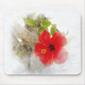 Roter Hibiskus Mousepad (Vorne)